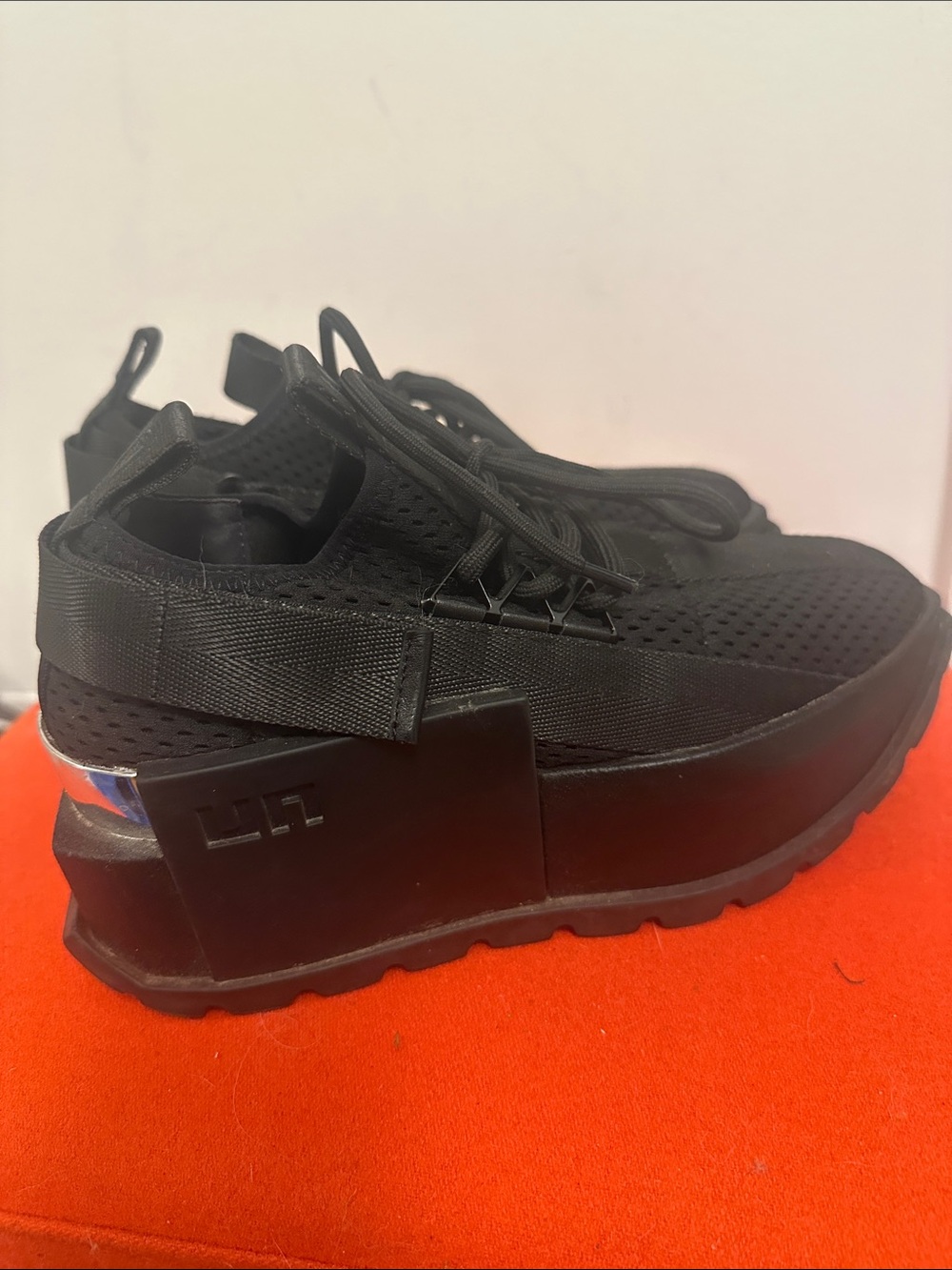United Nude Black Knit Platform Sneakers